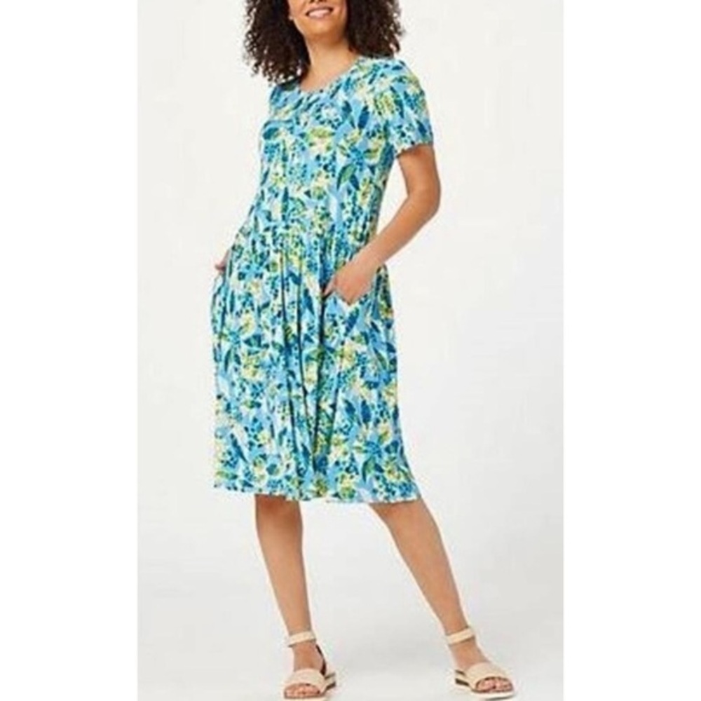 LOGO By Lori Goldstein Floral Sadie Midi Dress